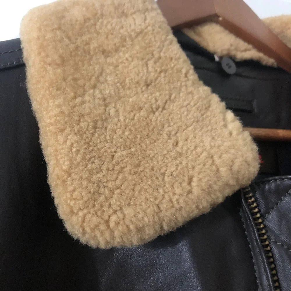 Danier Leather Medium - Brown Aviator Bomber Jacket Men’s Size Medium - Picture 2 of 8